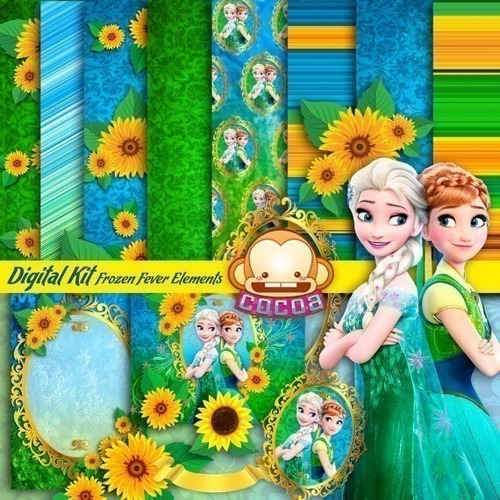 Kit Imprimible Frozen Fever 9 Clipart - 9 Fondos Ver Promo