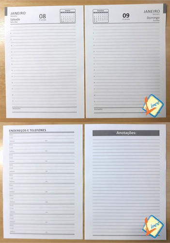 Imagem 4 de 6 de 10 Miolos De Agenda 2022 - 1 Dia Por Página + Parana+canguru