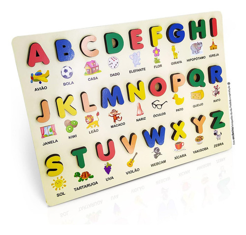 Alfabeto Madeira Montessoriano Tabuleiro Educativo Didático