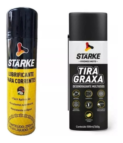 Kit Tira Graxa + Lubrificante P Corrente Moto Dupla Perfeita