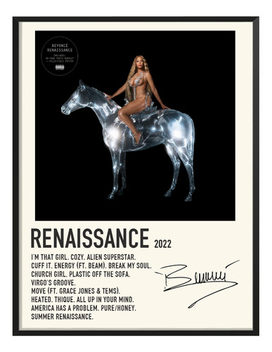 Cuadro Beyonce Album Music Tracklist Exitos Renaissance