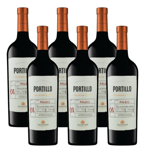 Vino Combo Portillo Malbec X 750 Ml X 6 Unidades