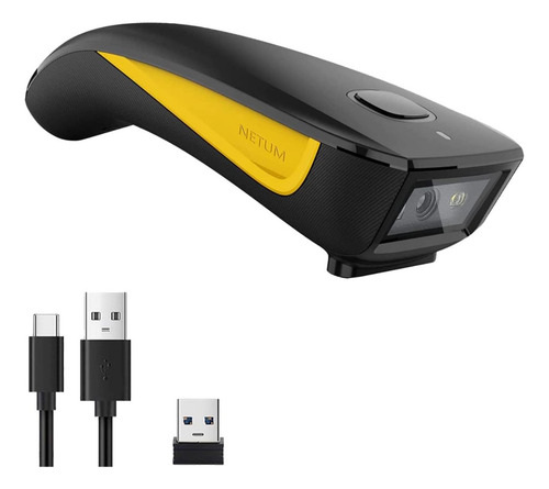 Escáner De Códigos Netum C750 2d Bluetooth Inalámbrico Color Amarillo Tipo De Conector Del Cable Usb