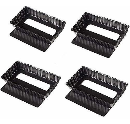 Juego De 4 Moldes Tartas Mini Con Fondo Desmontable Para
