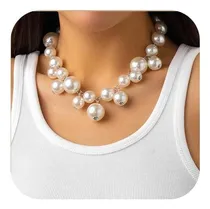 Comprar Collares De Perlas Para Mujer, Gargantilla Grande De Perlas