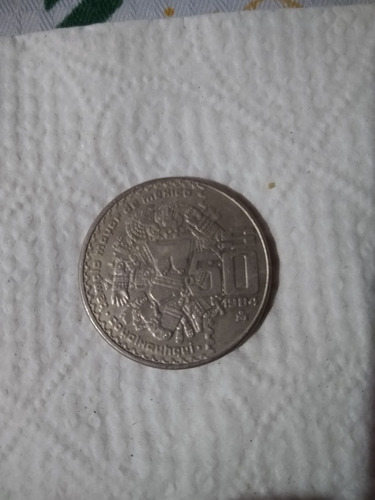 Moneda Antigua De $50 Mexicanos Templo Mayor De Mexico 1984