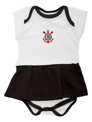 Body Vestido Corinthians Torcida Baby Infantil Oficial