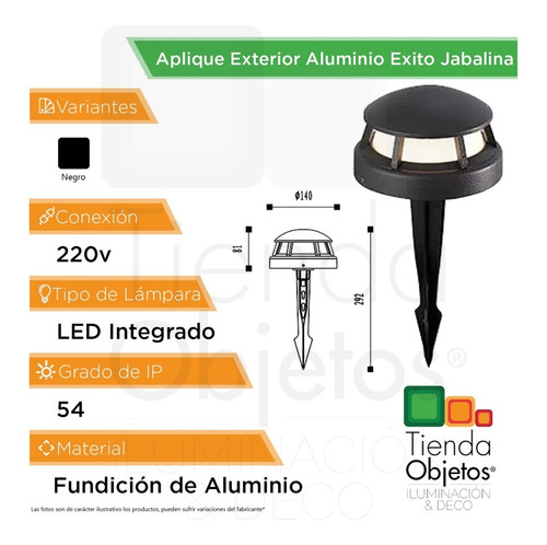 Imagen 3 de 8 de Aplique Exterior Aluminio Exito Jabalina Candil 5w