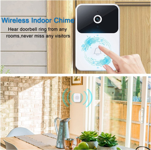 Imagen 4 de 6 de Timbre Cámara Wifi Seguridad Video Portero Inalámbrico