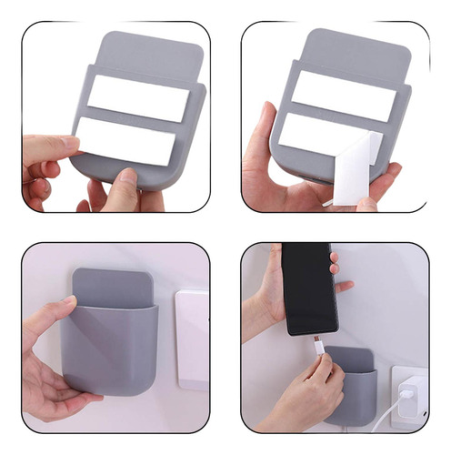 Imagen 6 de 6 de 3 Soportes Porta Celular Control Para Pared Adhesivo Cargar