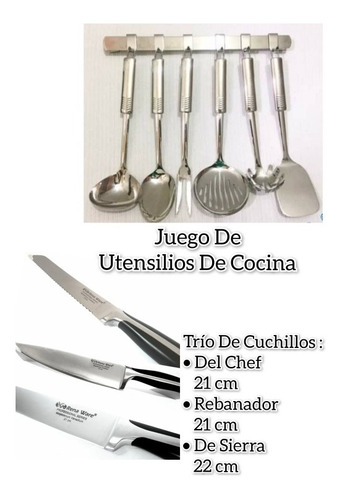 Kitchen Tool Set Renaware + Trío De Cuchillos Rena Ware 