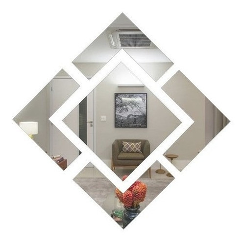 Imagem 1 de 1 de Espelho Decorativo Acrílico Losango 50x50 Cm - Promoção