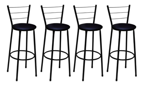 Imagem 1 de 6 de Kit 4 Banquetas Cadeira Média 60cm Para Cozinha Bar Balcão