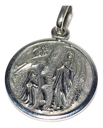 Medalla Plata 925 Virgen De Lourdes Diametro 18 Mm 