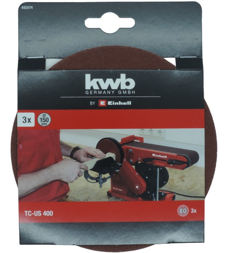 Imagen 5 de 10 de Lija De Disco Madera Repuesto Para Tc-us 400 Einhell Kwb