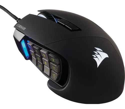 Mouse para jogos Corsair Scimitar Rgb Elite Optical Moba Mmo, cor preta