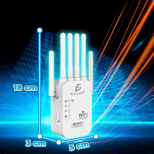 Repetidor Extensor Router Wifi 1200 Mbps 6 Antenas 2.4 Ghz