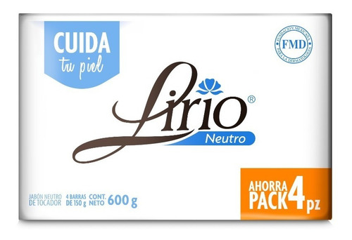 Jabón En Barra Lirio Neutro 4 Barras De 150g