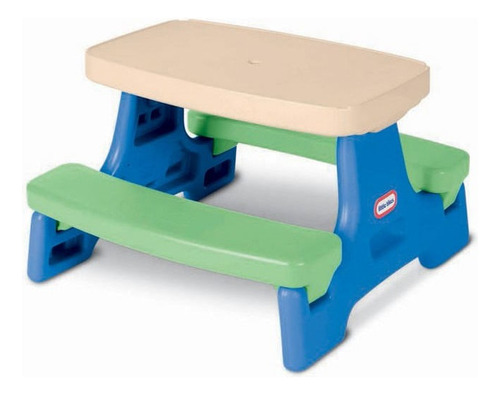 Mesa Picnic Little Tikes Con Sombrilla Azul Y Verde / J