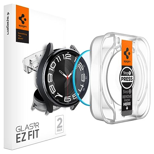 2 Vidrios Templados Para Galaxy Watch 6 Classic 43mm Spigen