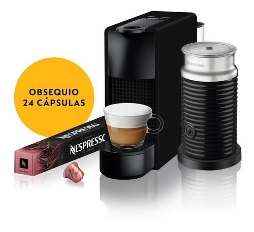 Máquina Nespresso Essenza Mini Negra & Espumador De Leche