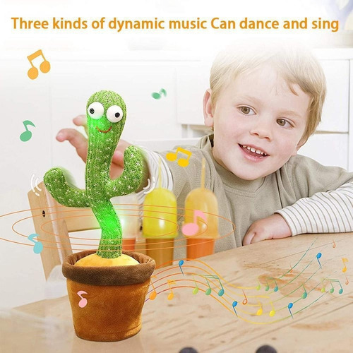 Imagen 6 de 10 de Cactus Peluche Bailarin Canta Graba Educativo Recargable