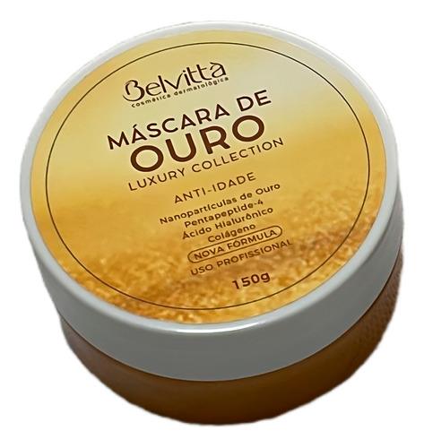 Máscara De Ouro 24k 150g Belvittà C/ Nanopartículas De Ouro