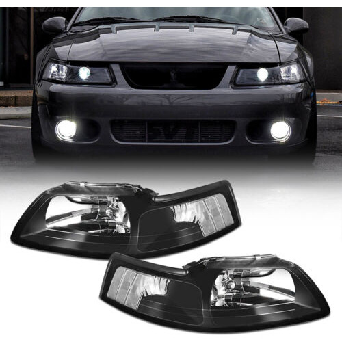 Headlight For 1999-2004 Ford Mustang V6 Gt Svt Cobra Bla Aab