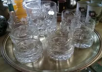 Comprar Juego De Hielera Y 5 Vasos Whisky Cristal Tallado Agua Tallado