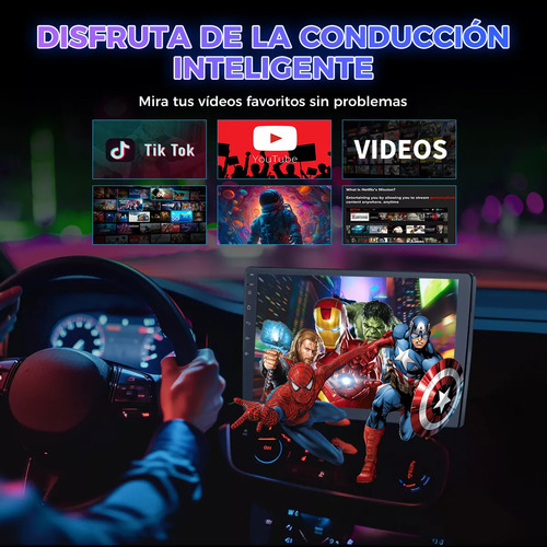 Gearelec Auto Estéreo Pantalla 2 Din 9 Pulgadas 4gb+32gb Android 13 Wifi Gps Volante Bluetooth Fm Aux Con Cámara Trasera