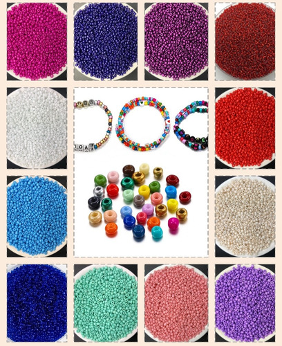 Mostacillas Canutillos De Colores Artesanías Cuentas Enebrar