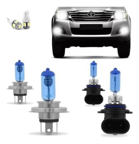 Kit Lampadas Farol Hilux Srv 2010 A 2019 Super Brancas