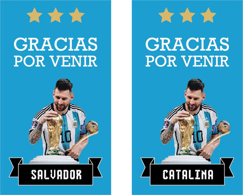 Stickers Cierre Bolsitas Gracias Por Venir X30u - Messi 