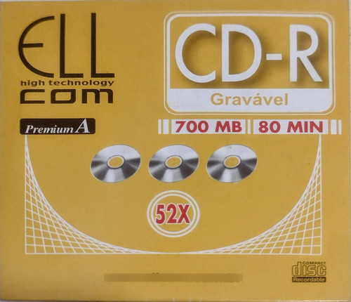 Cdr Cd-r Virgem 7 Un Lacrado Ellcom 52x 700mb 80min