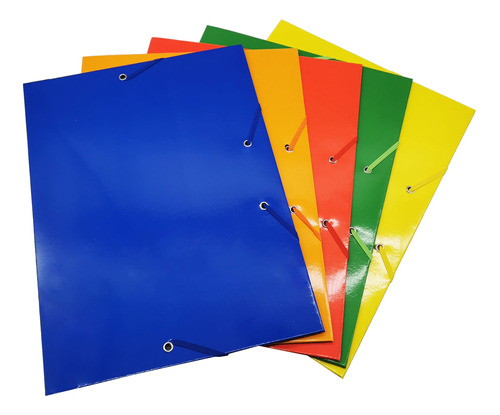 Carpeta A4 De Cartón Con Elástico, Pack X12 Varios Colores