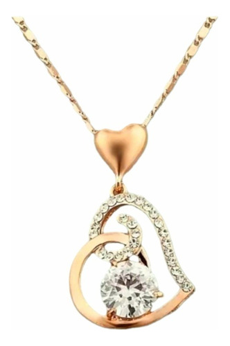 Hermoso Collar Corazón Amor Cristal Austriaco Corte Diamante