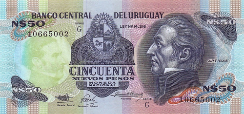 Billete De Uruguay - 50 Nuevos Pesos - 1978 - Vf  En Mendoza