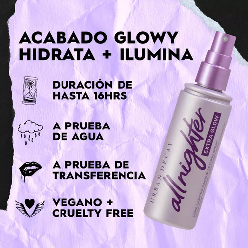 Spray Fijador 118ml Tono Del Primer Extra Glow All Nighter Urban Decay