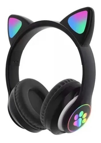 Fones de ouvido para jogos sem fio CAT Bluetooth RGB VIV-23M pretos com luz LED colorida