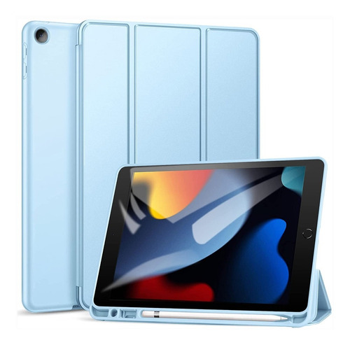 Case Estuche Funda @ iPad 7ma 8va 9na Gen 10.2 Inch Celeste