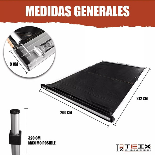 Carpa Lateral Teix Offroad 3.12x2x2mts Para Suzuki Jimny