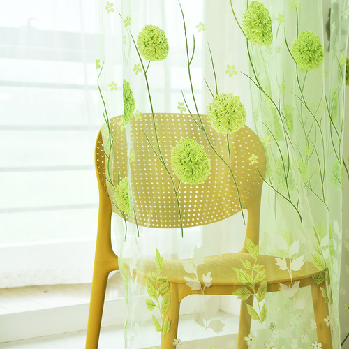 & Y Leaves Sheer Curtain Window Voile Drape Valance 1 Pan