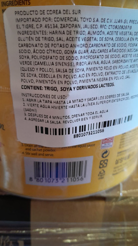 Ramen Coreano Picante Queso 1 Pieza Samyang 105g Bowl Tazon