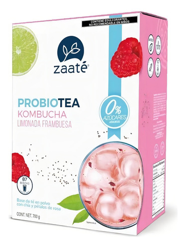 Té Blanco Kombucha Limonada Frambuesa Sin Azúcar Zaaté 700g