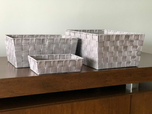 Imagen 6 de 10 de Canasto Chico Caja Organiza Ordena Duro Nylon Compactor
