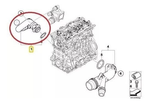 Flange Saída Água Motor Bmw 320i 2006 N46 B20 A (e90)