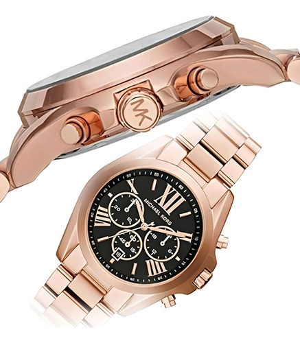 Relógio Michael Kors Bradshaw Mk5854 Rose Feminino Original Fundo Preto
