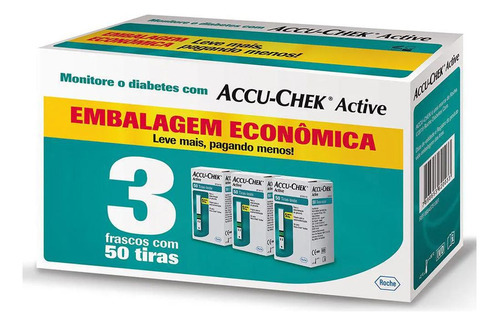 150 Fitas Accu-chek Active Para Controlar A Glicemia