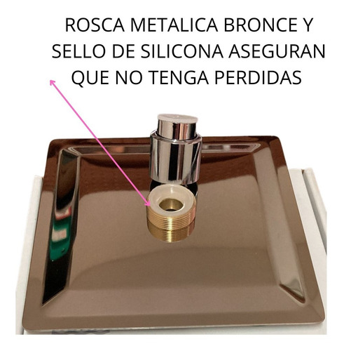 Imagen 2 de 10 de Ducha Cuadrada Flor 20 X 20 Cm Acero Inox 1/2'' Articulada