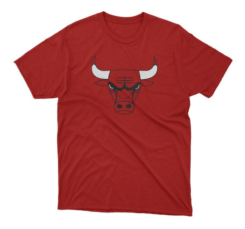 Remera Basket Nba Chicago Bulls Roja Logo Simple